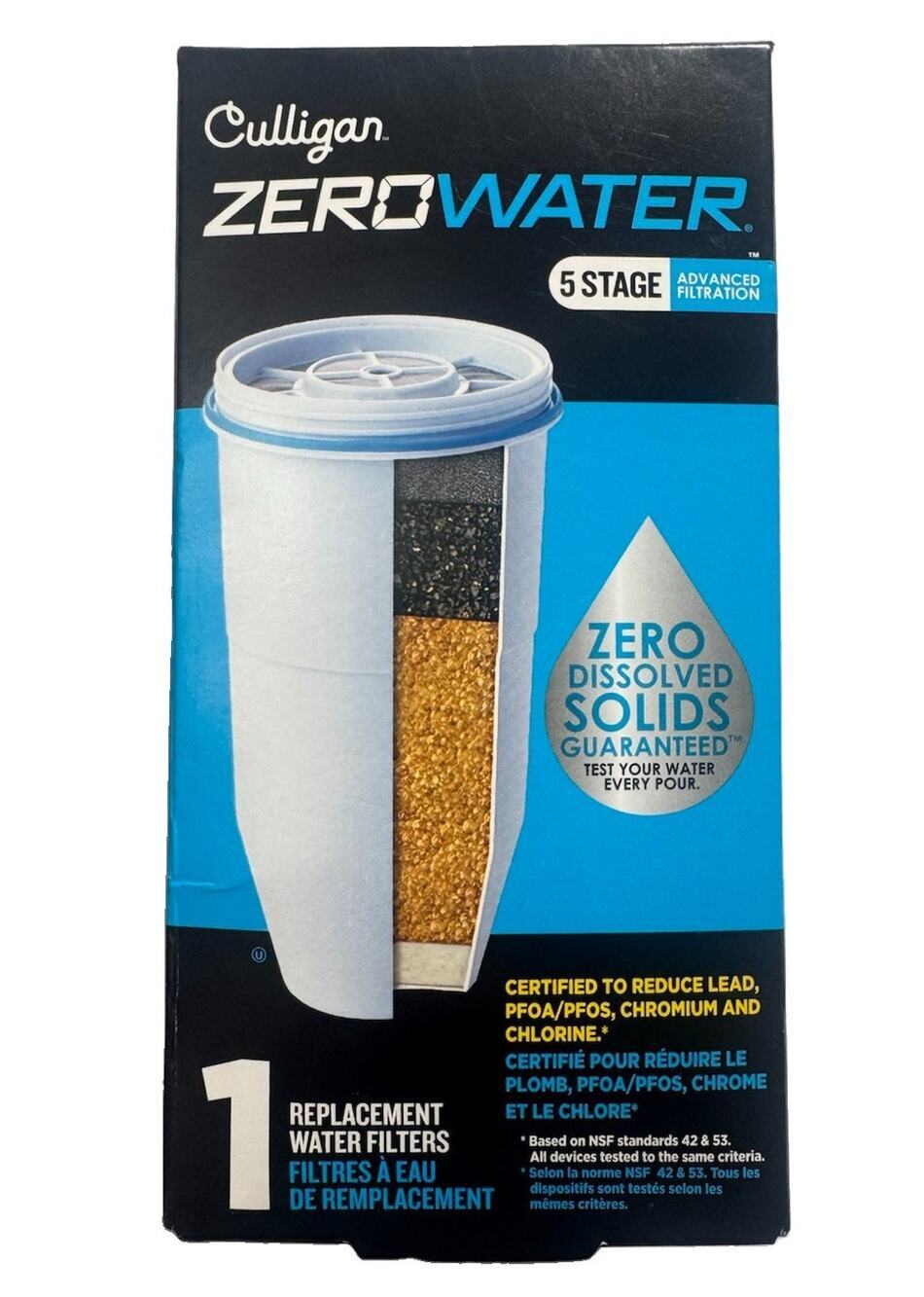 Culligan ZeroWater ZR-001 5-Stage Replacement Water Filter Genuine 1 Pack